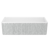 Shaker™ 36" Single Bowl Farmhouse Apron Front Fireclay Kitchen Sink With Lines Design - Lines in Silver | Model Number: MS3618WHLNSI