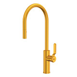 Myrina Pull-Down Kitchen Faucet with C-Spout - Satin Gold | Model Number: MY55D1LMSG - Product Knockout
