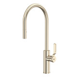 Myrina Pull-Down Kitchen Faucet with C-Spout - Satin Nickel | Model Number: MY55D1LMSTN - Product Knockout