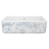 Lancaster™ 33" Single Bowl Farmhouse Apron Front Fireclay Kitchen Sink With Patina Design - Patina in Blue/Silver | Model Number: RC3318WHPTBS