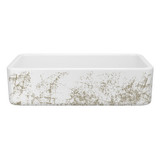 Lancaster™ 36" Single Bowl Farmhouse Apron Front Fireclay Kitchen Sink With Metallic Design - Metallic in Gold | Model Number: RC3618WHMTGO
