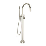 Tenerife Single Hole Floor Mount Tub Filler Trim - Polished Nickel | Model Number: TTE06F1LMPN - Product Knockout