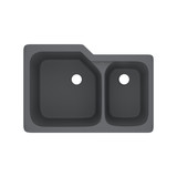 Allia™ 33" Fireclay 2 Bowl Undermount Kitchen Sink - Satin Grey Finish | Model Number: 6337-04