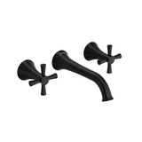 Edge Wall Mount Lavatory Faucet  - Black with Cross Handles | Model Number: ED03+BK - Product Knockout