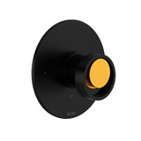 Eclissi 1/2 Inch Pressure Balance Trim with Wheel Handle - Matte Black-Satin Gold | Model Number: TEC51W1IWMBG - Product Knockout