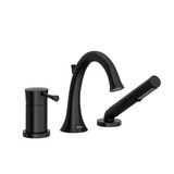 Edge 3-Hole Deck Mount Tub Filler Trim with Lever Handle - Black | Model Number: TED16BK - Product Knockout