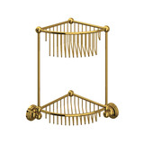 Two Tier Corner Basket - Unlacquered Brass | Model Number: U.6959ULB - Product Knockout