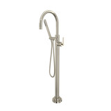 Lombardia Single Hole Floor Mount Tub Filler Trim - Polished Nickel | Model Number: TLB06HF1LMPN - Product Knockout