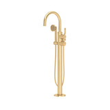 Armstrong Single Hole Floor Mount Tub Filler Trim With C-Spout - Satin English Gold | Model Number: U.TAR06F1HTSEG - Product Knockout