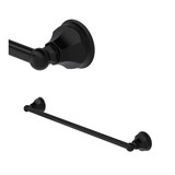 Palladian Wall Mount 24" Single Towel Bar - Matte Black | Model Number: A6886/24MB - Product Knockout