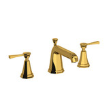 Deco High Neck Widespread Bathroom Faucet - Unlaquered Brass with Metal Lever Handle | Model Number: U.3141LS-ULB-2 - Product Knockout