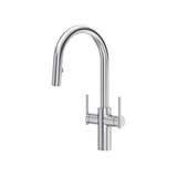 Lateral™ Two Handle Pull-Down Kitchen Faucet With C-Spout - Stainless Steel | Model Number: LT801SS