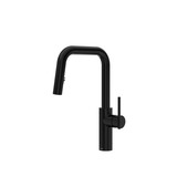 Lateral Pull-Down Kitchen Faucet With U-Spout - Black | Model Number: LTSQ201BK