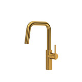 Lateral Pull-Down Kitchen Faucet With U-Spout - Brushed Gold | Model Number: LTSQ201BG