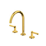 Modelle™ Widespread Lavatory Faucet With C-Spout - Unlacquered Brass | Model Number: MD08D3LMULB