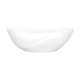 Seros 70" X 30" Freestanding Soaking Bathtub With Curved Rim - Standard White | Model Number: SE2-N-SW-OF