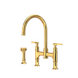 Southbank™ Bridge Kitchen Faucet With Side Spray - English Gold | Model Number: U.SB57D3LMEG