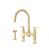 Southbank Bridge Kitchen Faucet With Side Spray - Satin English Gold | Model Number: U.SB57D3LMSEG