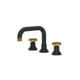 Campo U-Spout Widespread Bathroom Faucet - Matte Black with Unlacquered Brass Accent | Model Number: A3318IWMBU-2
