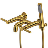 Campo Wall Mount Exposed Tub Filler with Handshower - Unlacquered Brass | Model Number: A3302ILULB