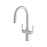 Authentica™ Two Handle Pull-Down Kitchen Faucet With C-Spout - Chrome | Model Number: AU801C