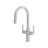 Authentica™ Two Handle Pull-Down Kitchen Faucet With C-Spout - Stainless Steel | Model Number: AU801SS
