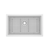 Fonsa™ 30" Quartz Single Bowl Undermount Kitchen Sink - White | Model Number: FAUM3018WH