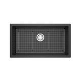 Fonsa™ 33" Quartz Single Bowl Undermount Kitchen Sink - Black | Model Number: FAUM3318BK