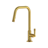 Graceline Pull-Down Kitchen Faucet With U-Spout - Unlacquered Brass | MB7956LMULB