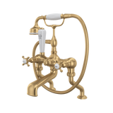 Edwardian Traditional Exposed Wall Mount Tub Filler - Satin English Gold | U.3501X/1-SEG
