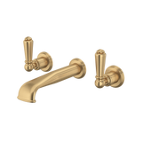 Edwardian Wall Mount Lavatory Faucet Trim With U-Spout - Satin English Gold | U.3560L-SEG/TO-2