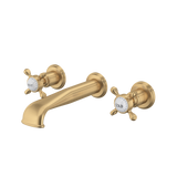 Edwardian Wall Mount Lavatory Faucet Trim With U-Spout - Satin English Gold | U.3561X-SEG/TO-2