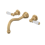 Edwardian Wall Mount Tub Filler Trim With Column Spout - Satin English Gold | U.3780L-SEG/TO