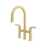 Authentica™ Bridge Pull-Down Kitchen Faucet With C-Spout - Satin Brass US4 | Model Number: AU400US4