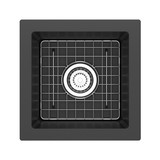 Fonsa™ 15" Quartz Single Bowl Undermount Bar/Food Prep Kitchen Sink - Black | Model Number: FAUM1515BK