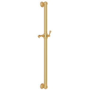 36 Inch Decorative Grab Bar with Lever Handle Slider - Italian Brass | Model Number: 1362IB - Product Knockout