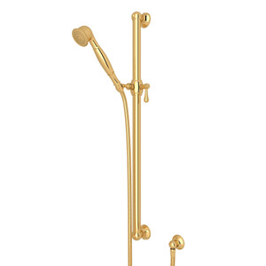 36 Inch Palladian Decorative Grab Bar Set with Single-Function Handshower Hose and Outlet - Italian Brass | Model Number: 1283IB - Product Knockout