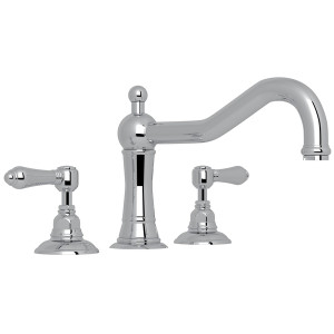 Acqui 3-Hole Deck Mount Column Spout Tub Filler - Polished Chrome with Metal Lever Handle | Model Number: A1414LMAPC - Product Knockout