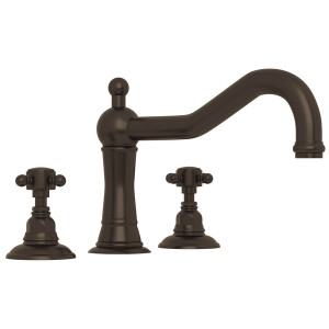Acqui 3-Hole Deck Mount Column Spout Tub Filler - Tuscan Brass with Cross Handle | Model Number: A1414XMTCB - Product Knockout