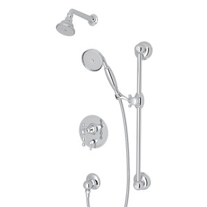 Arcana Pressure Balance Shower Package - Polished Chrome with Ornate Metal Lever Handle | Model Number: ACKIT280ENL-APC - Product Knockout