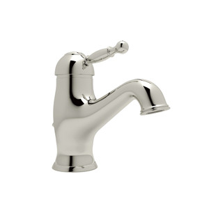 Arcana Single Hole Single Lever Bathroom Faucet - Polished Nickel with Ornate Metal Lever Handle | Model Number: AY51-PN-2 - Product Knockout
