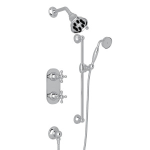 Arcana Thermostatic Shower Package - Polished Chrome with Cross Handle | Model Number: ACKIT50EX-APC - Product Knockout