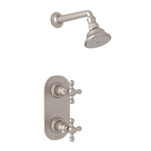 Arcana Thermostatic Shower Package - Satin Nickel with Cross Handle | Model Number: ACKIT51EX-STN - Product Knockout