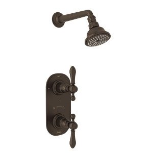 Arcana Thermostatic Shower Package - Tuscan Brass with Metal Lever Handle | Model Number: ACKIT51ELM-TCB - Product Knockout