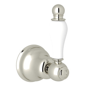 Arcana Trim for Volume Control - Polished Nickel with Ornate White Porcelain Lever Handle | Model Number: AC31OP-PN/TO - Product Knockout