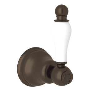 Arcana Trim for Volume Control - Tuscan Brass with Ornate White Porcelain Lever Handle | Model Number: AC31OP-TCB/TO - Product Knockout
