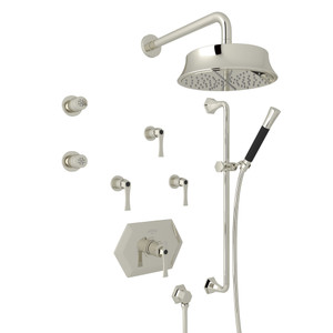 Bellia Thermostatic Shower Package - Polished Nickel with Metal Lever Handle | Model Number: BEKIT370L-PN - Product Knockout