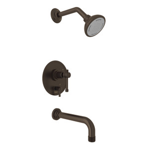 Campo Pressure Balance Shower Package - Tuscan Brass with Industrial Metal Lever Handle | Model Number: CMKIT210NIL-TCB - Product Knockout
