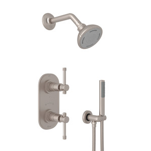 Campo Thermostatic Shower Package - Satin Nickel with Industrial Metal Lever Handle | Model Number: CMKIT55IL-STN - Product Knockout