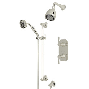 Deco Thermostatic Shower Package - Polished Nickel with Metal Lever Handle | Model Number: U.KIT56LS-PN - Product Knockout